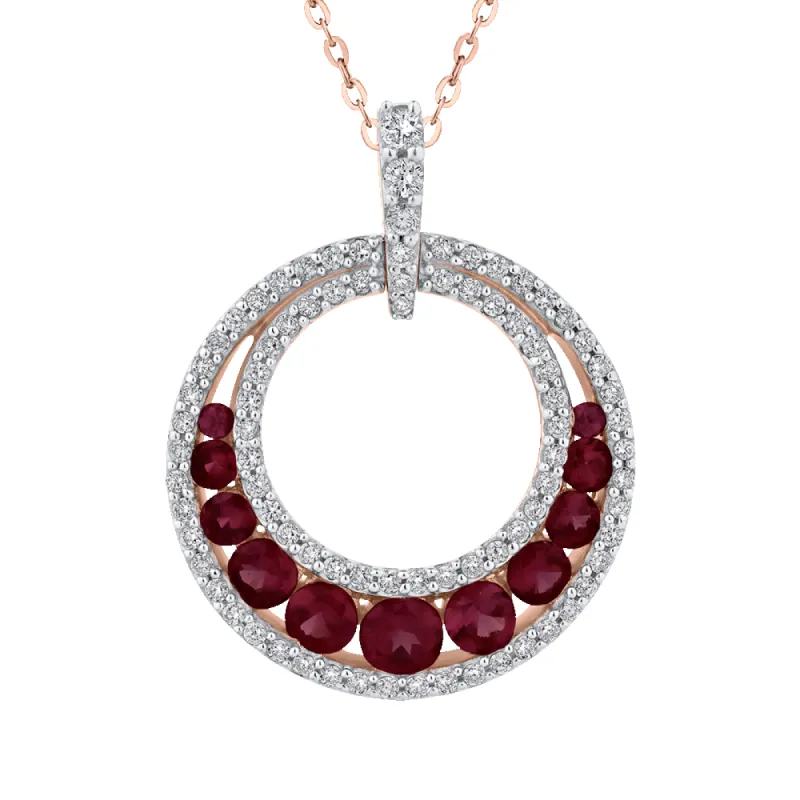 The Belina Pendant | Lab Diamond Ruby Dressy Crescent sold by Ethica Diamonds