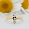 The Diella Ring | Pear Moissanite Toi et Moi Vintage Engagement sold by Ethica Diamonds