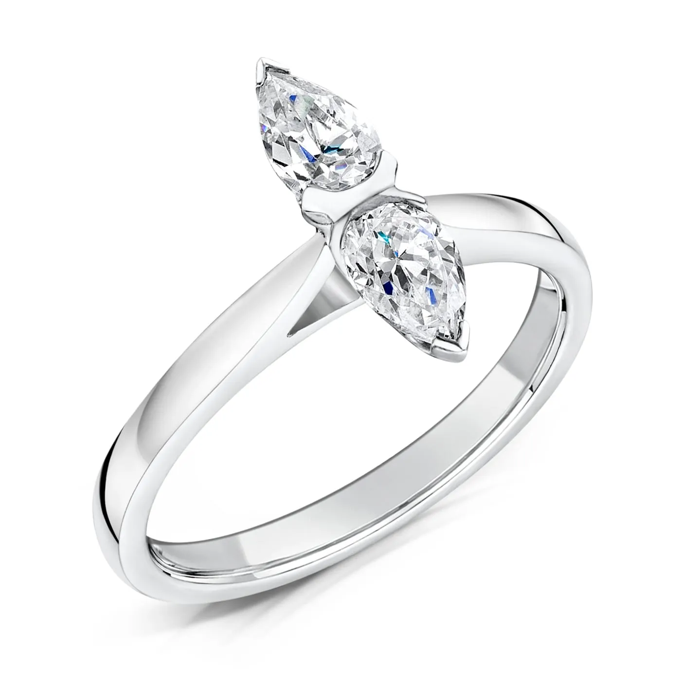 The Diella Ring | Pear Moissanite Toi et Moi Vintage Engagement sold by Ethica Diamonds product image thumbnail 5