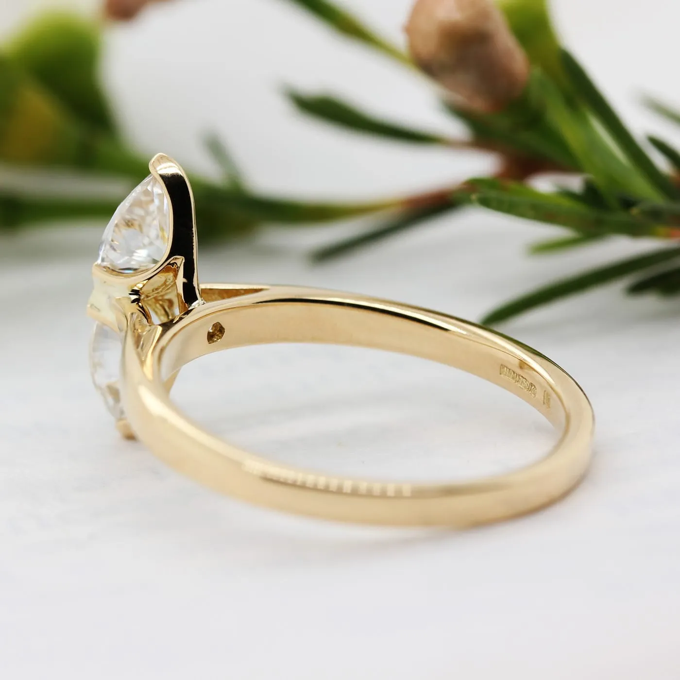The Diella Ring | Pear Moissanite Toi et Moi Vintage Engagement sold by Ethica Diamonds product image thumbnail 3