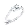 The Elysia Ring | Round Moissanite Toi Et Moi Wave Vintage Engagement sold by Ethica Diamonds