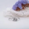 The Elysia Ring | Round Moissanite Toi Et Moi Wave Vintage Engagement sold by Ethica Diamonds