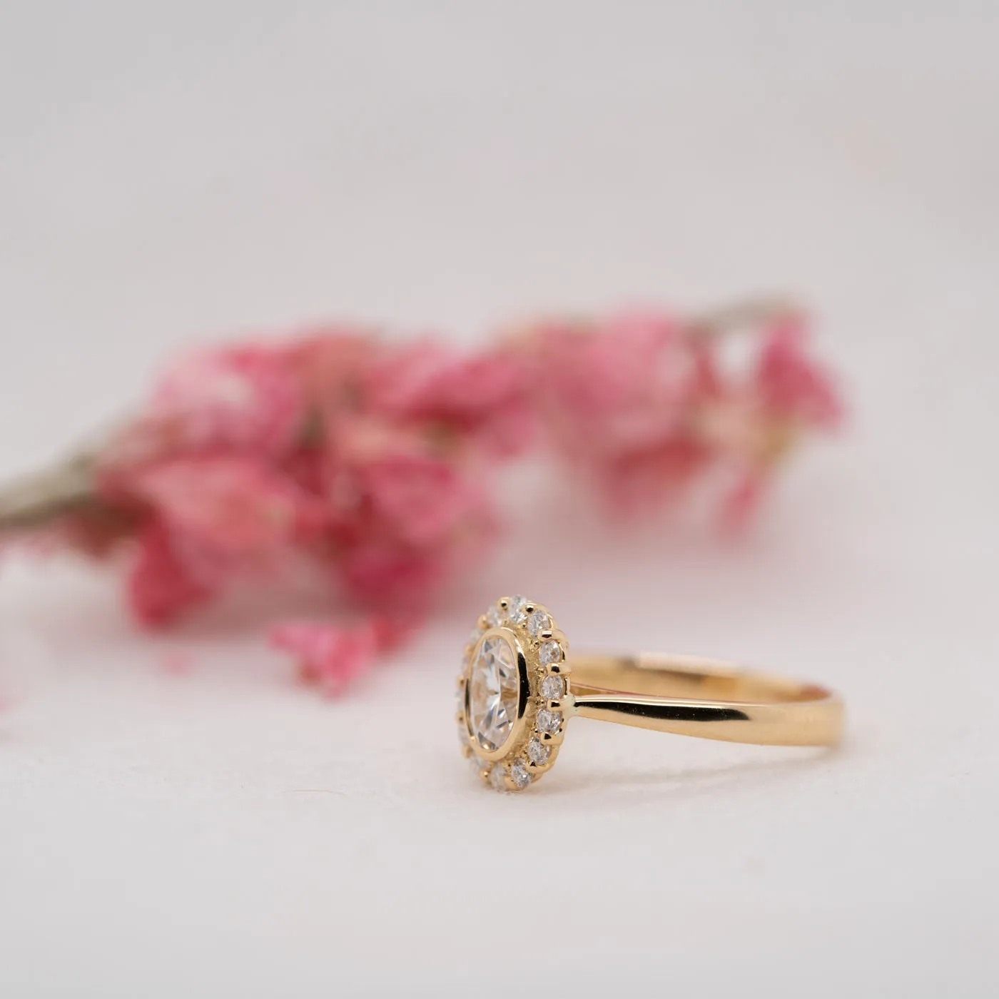 The Lenore Ring | Lab Diamond Oval Cut Engagement Halo sold by Ethica Diamonds product image thumbnail 5