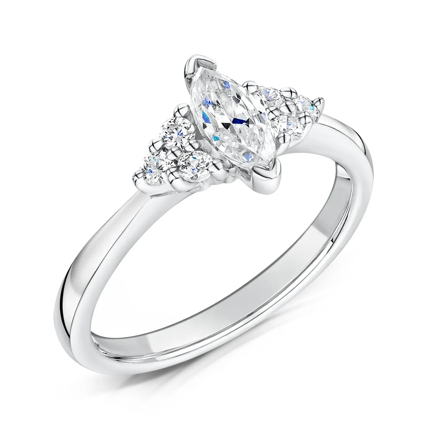The Victoria Ring | Marquise Lab Diamond Accented Dainty Engagement sold by Ethica Diamonds product image thumbnail 2