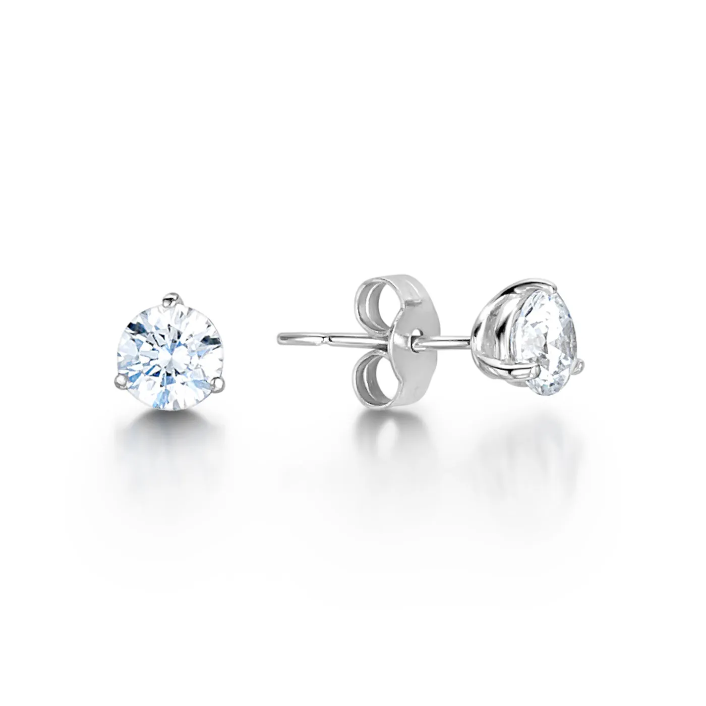 The Martini Earrings | Round Lab Diamond Three Claw Solitaire Studs sold by Ethica Diamonds product image thumbnail 5