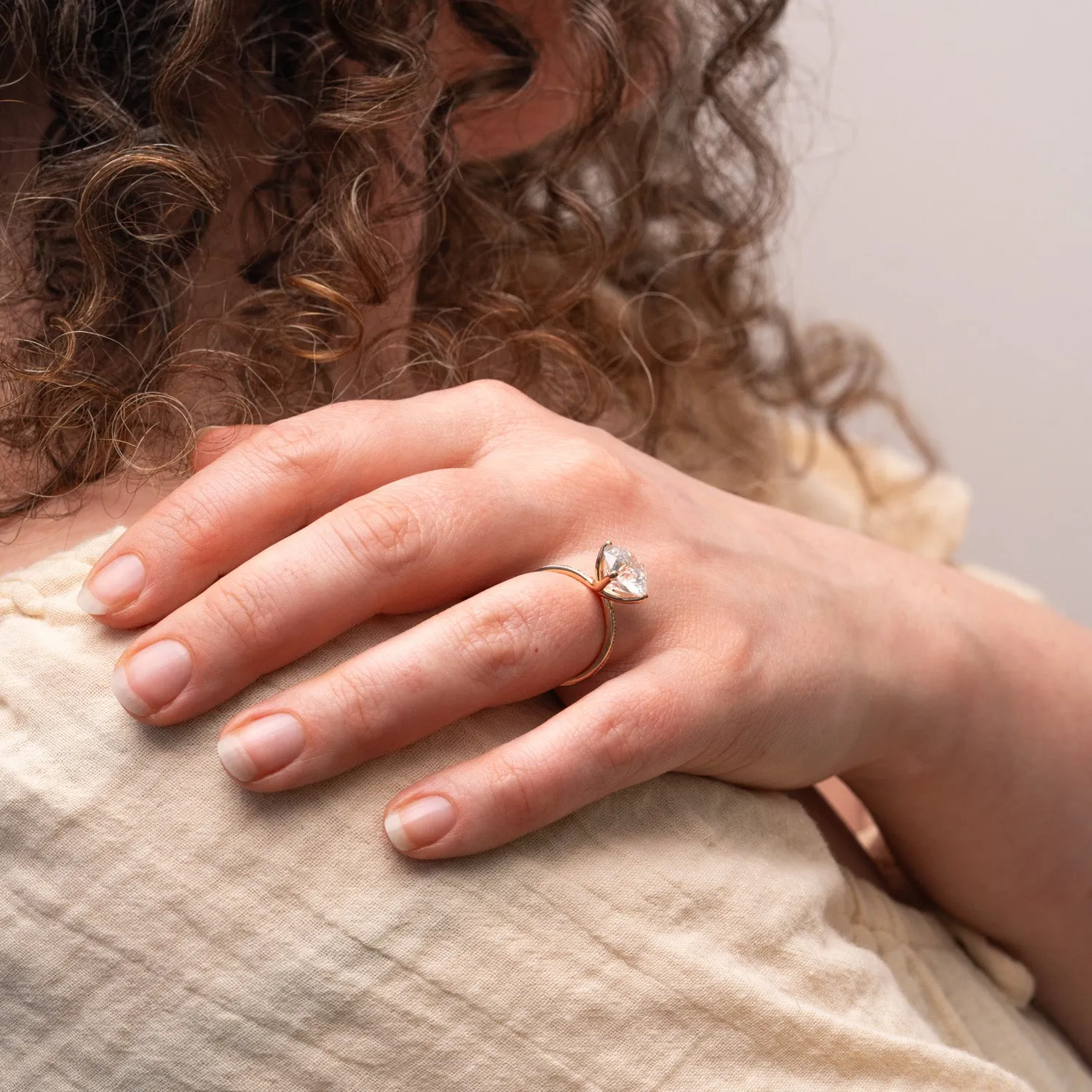 The Kerry Ring | Moissanite & Diamond Compass Set Engagement sold by Ethica Diamonds product image thumbnail 3