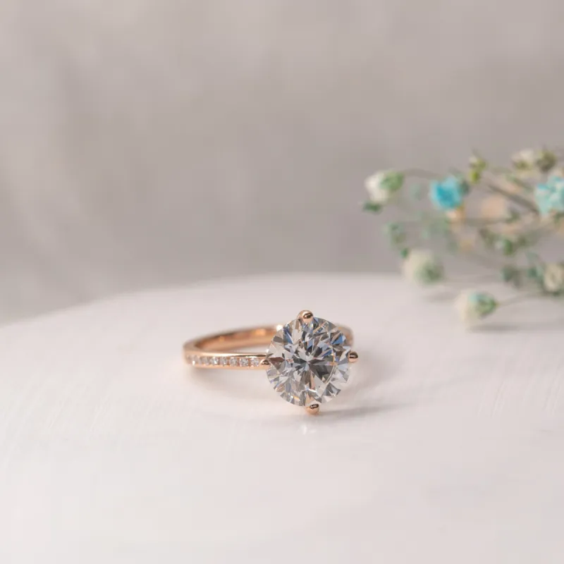 The Kerry Ring | Moissanite & Diamond Compass Set Engagement sold by Ethica Diamonds