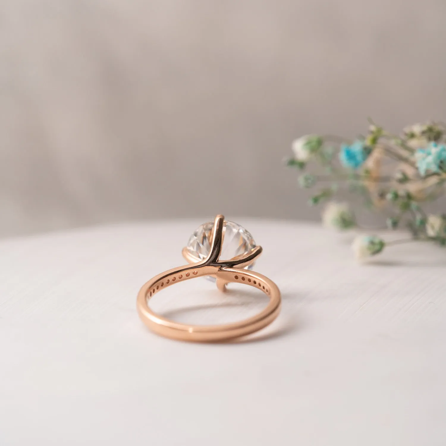 The Kerry Ring | Moissanite & Diamond Compass Set Engagement sold by Ethica Diamonds product image thumbnail 5