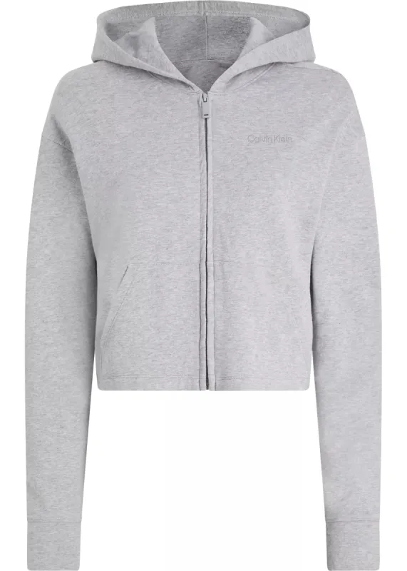 Calvin Klein MODERN TERRY Womens Full Zip Hoodie Grey Heather sold by House of Slippers