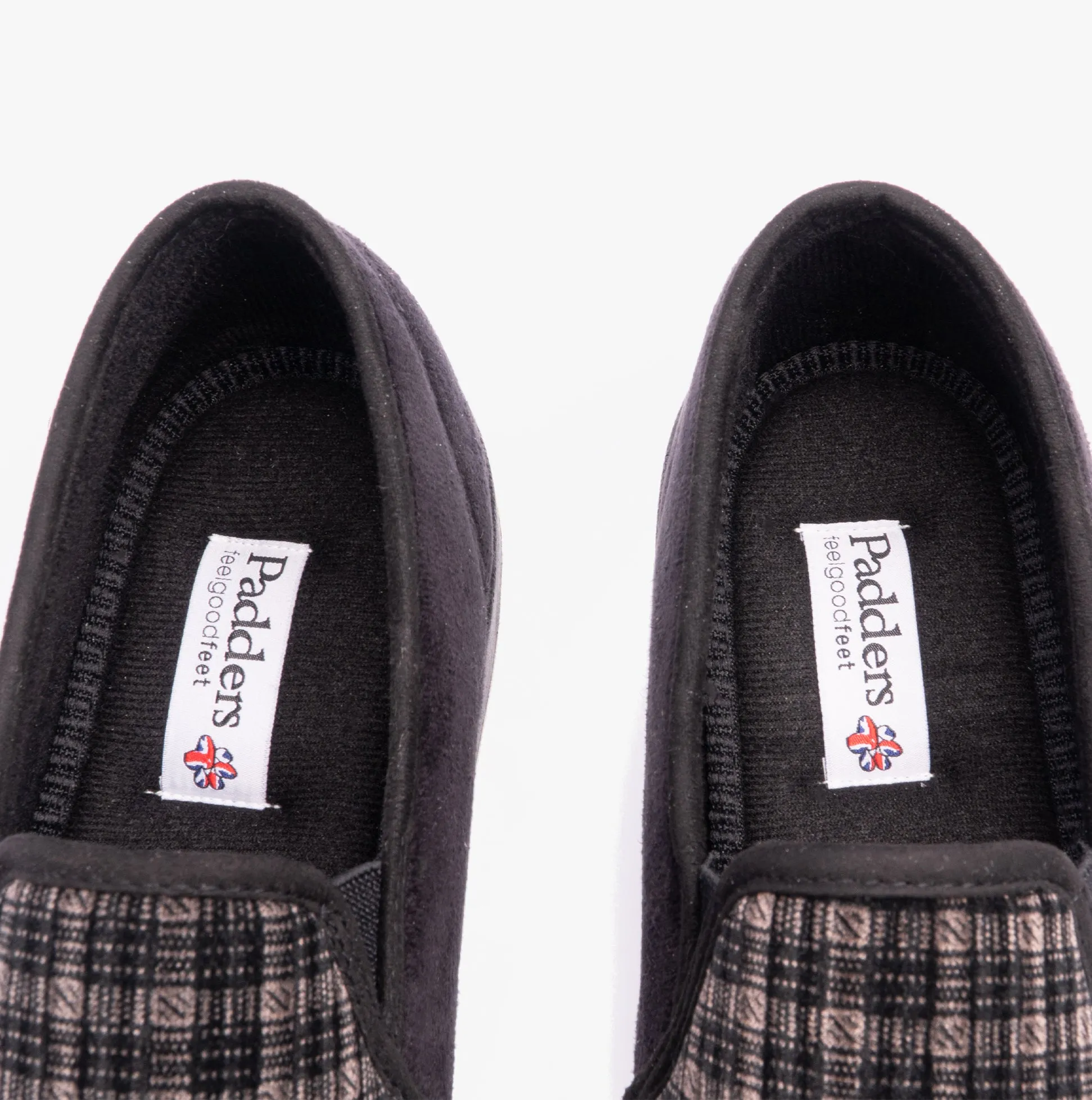 ALBERT Mens Full Slippers Checked Black sold by House of Slippers product image thumbnail 5