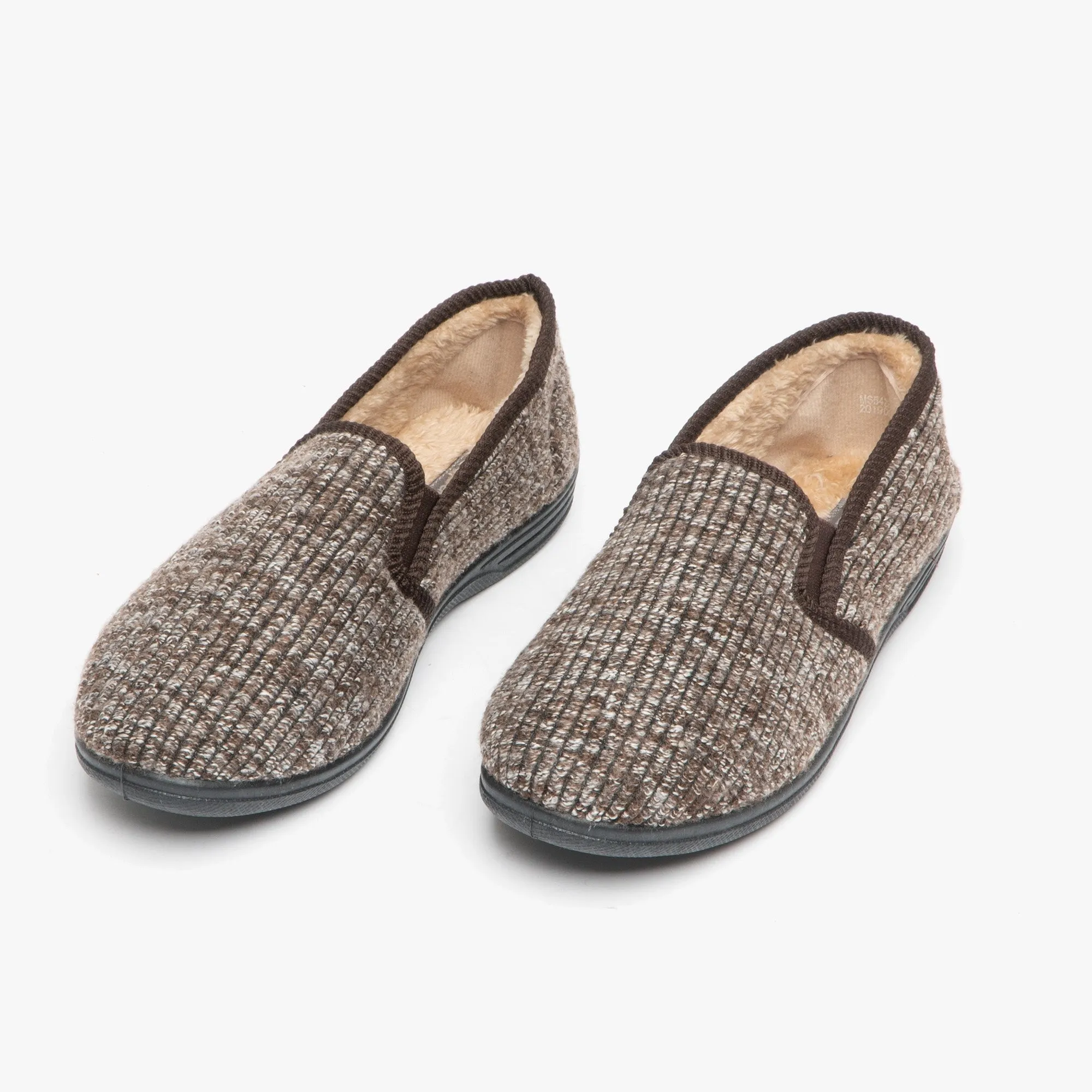 Zedzzz KEITH Mens Textured Knit Full Slippers Brown sold by House of Slippers product image thumbnail 2