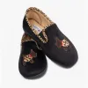 DANDIE Womens (EE/EEE Fit) Full Slippers Black Combi sold by House of Slippers