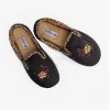 DANDIE Womens (EE/EEE Fit) Full Slippers Black Combi sold by House of Slippers