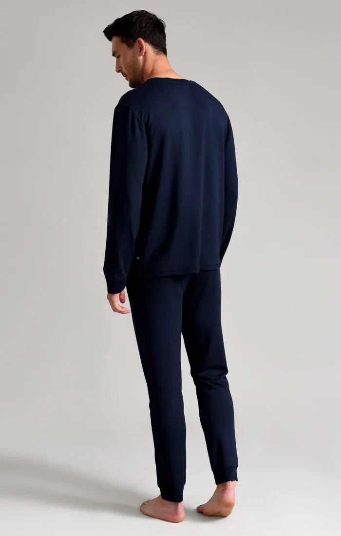 SUPER SOFT Long Sleeve Top Mens Navy sold by House of Slippers product image thumbnail 2
