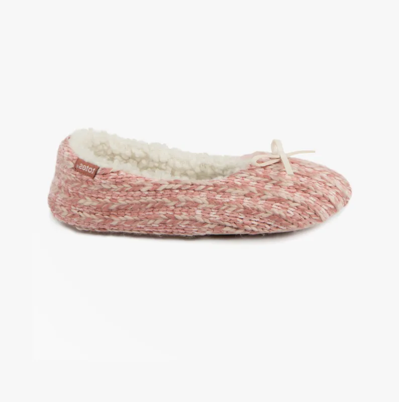 KNITTED Ballet Slippers Womens Pink sold by House of Slippers