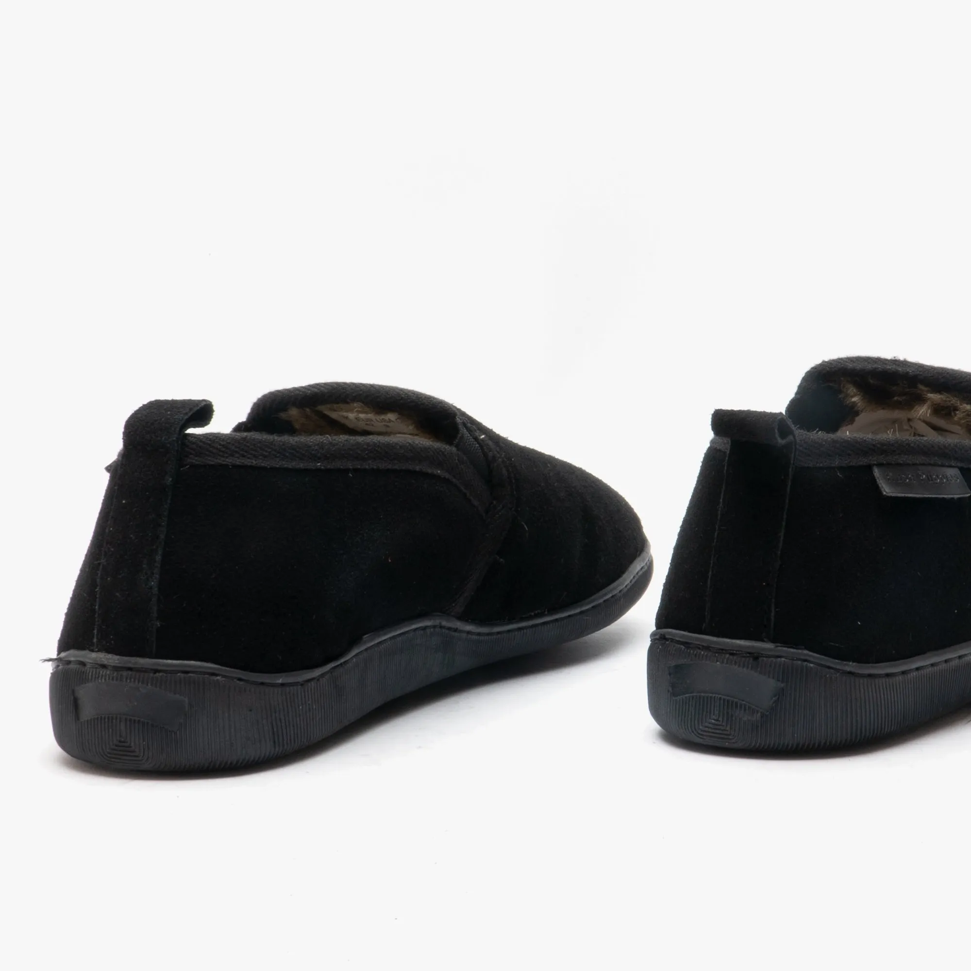 Hush Puppies ARNOLD Mens Suede Full Slippers Black sold by House of Slippers product image thumbnail 4