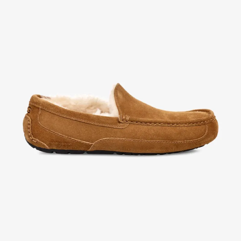 ASCOT Mens Suede Moccasin Slippers Chestnut sold by House of Slippers