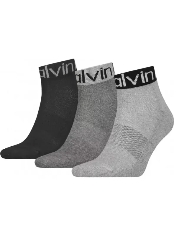 3 Pack LOGO Mens Ankle Socks Multi made by Calvin Klein