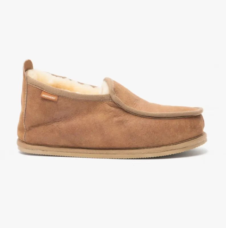 Shepherd ARNE Mens Sheepskin Slipper Boots Antique/Cognac sold by House of Slippers