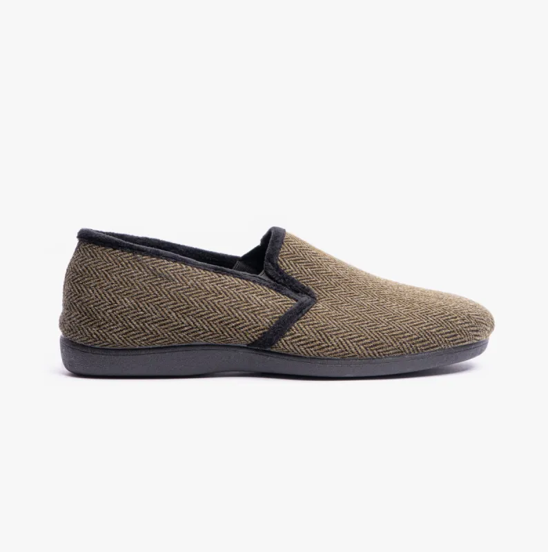 CLIVE Mens Full Slippers Khaki sold by House of Slippers