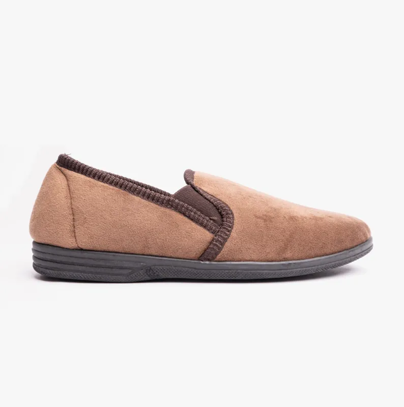 Jo & Joe JAKE Mens Full Slippers Brown sold by House of Slippers