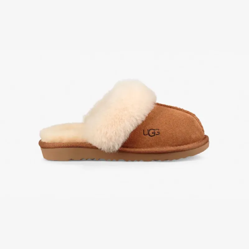 COZY II Girls Suede Slippers Chestnut sold by House of Slippers