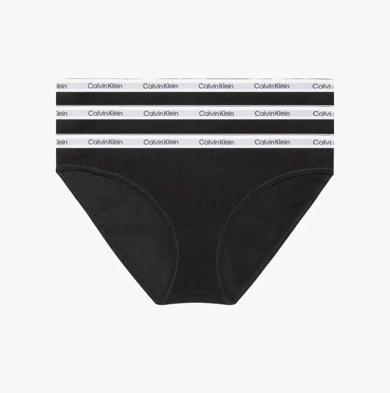 Calvin Klein MODERN LOGO 3 Pack Bikini Womens Black sold by House of Slippers