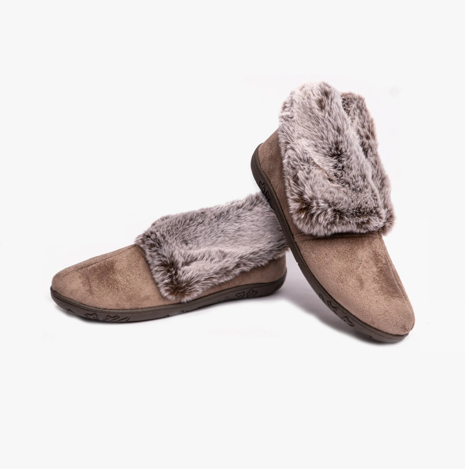 Padders FLORRIE Womens (2E Fit) Mule Slippers Taupe Combi sold by House of Slippers product image thumbnail 5