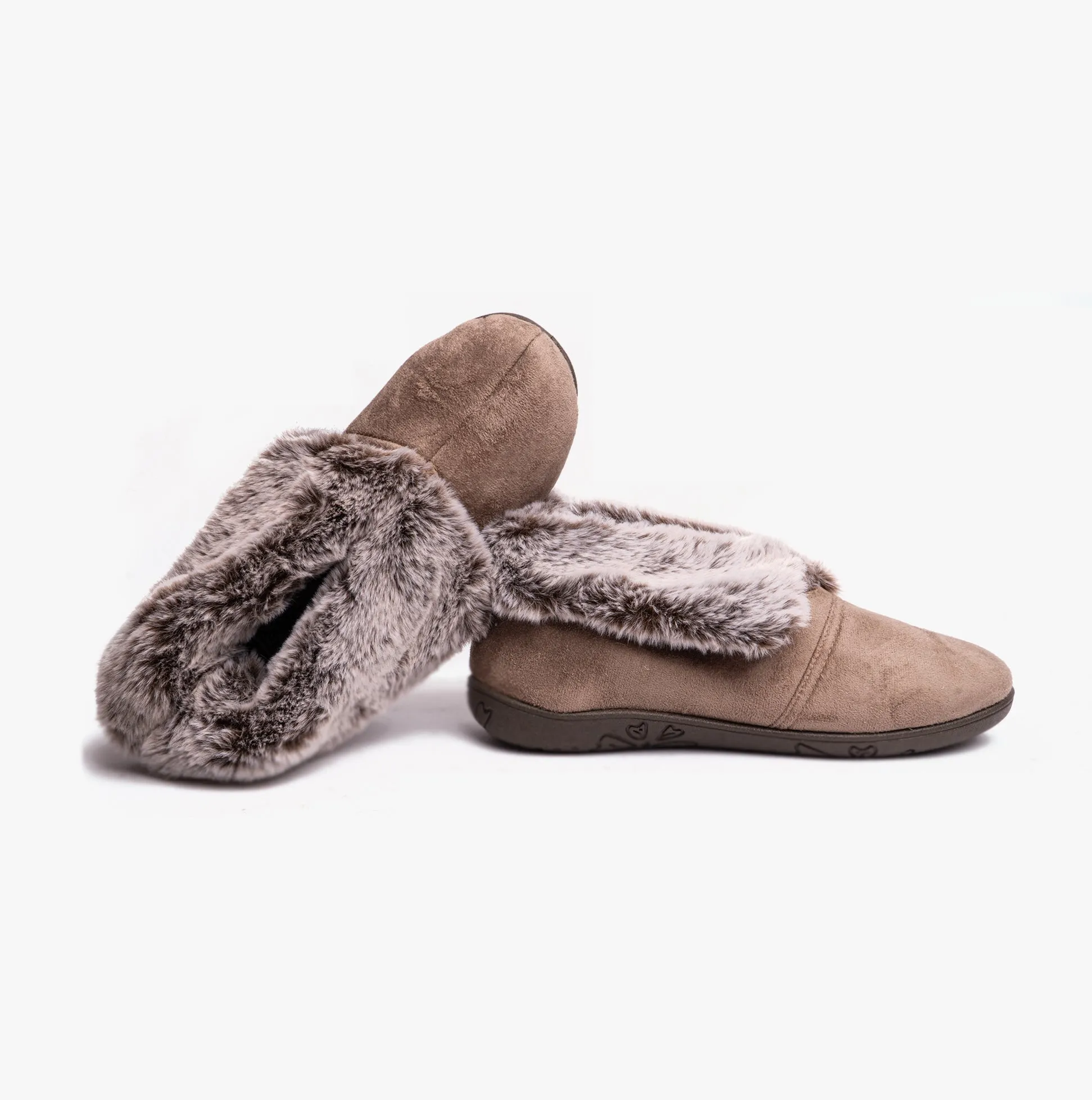 Padders FLORRIE Womens (2E Fit) Mule Slippers Taupe Combi sold by House of Slippers product image thumbnail 4