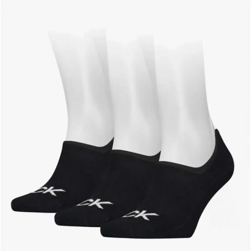 Calvin Klein 3 Pack Mens Invisible Socks Black sold by House of Slippers