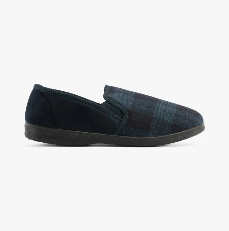 Jo & Joe GEOFF Mens Full Slippers Navy sold by House of Slippers