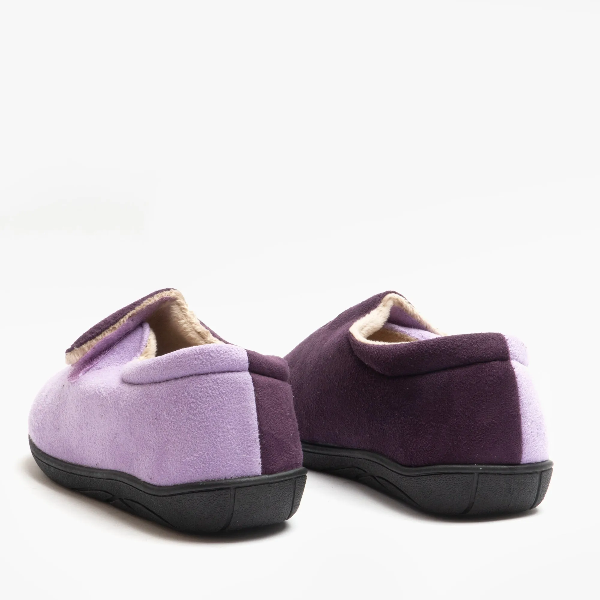 HOS Comfort HETTIE Womens Extra Wide (2E) Touch Fasten Full Slippers Lavender sold by House of Slippers product image thumbnail 4