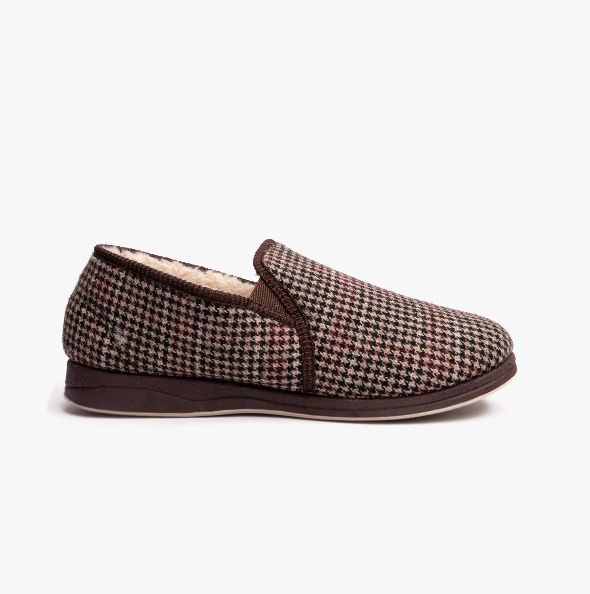 ALBERT 2 Mens (G Fit) Slippers Brown Hounds Tooth sold by House of Slippers