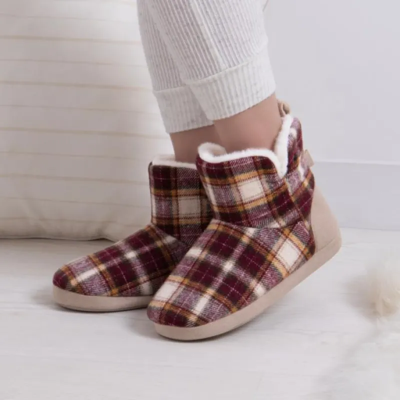 Totes Toasties TARTAN Womens Bootie Slippers Multi sold by House of Slippers