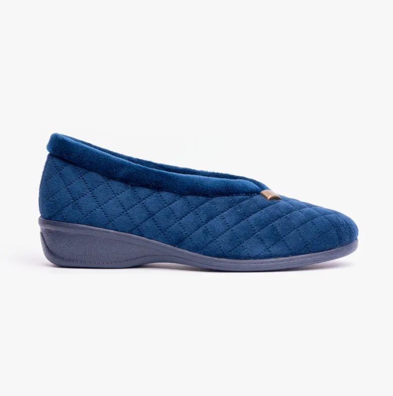 Lotus EADIE Womens Slippers Navy sold by House of Slippers