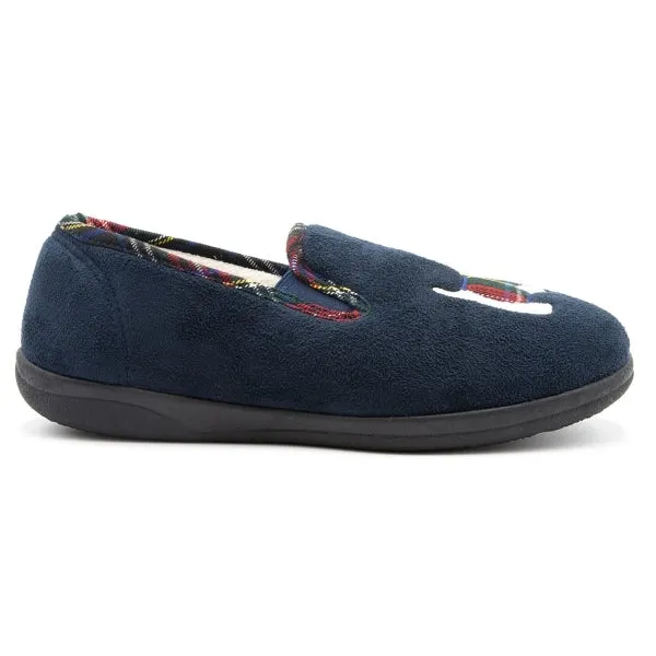 Padders DANDIE Womens (2E/3E Fit) Full Slippers Navy sold by House of Slippers product image thumbnail 2