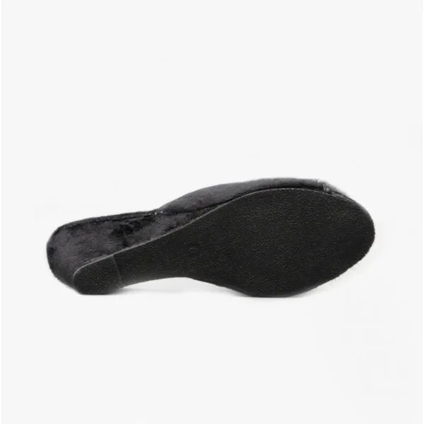 Sleepers ANNE Womens Wedge Mule Slippers Black sold by House of Slippers product image thumbnail 4