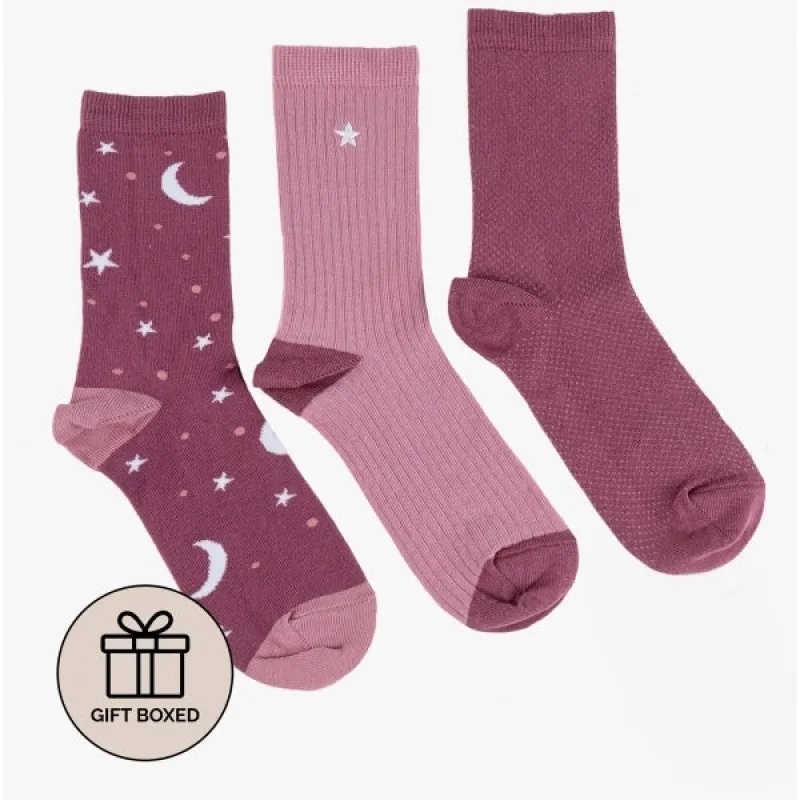 Totes Toasties ANKLE Womens Cotton Blend 3 Pack Socks Star Multi: sold by House of Slippers