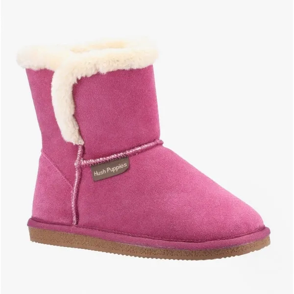 Hush Puppies ASHLEIGH Womens Suede Boot Slippers Rose sold by House of Slippers product image thumbnail 2