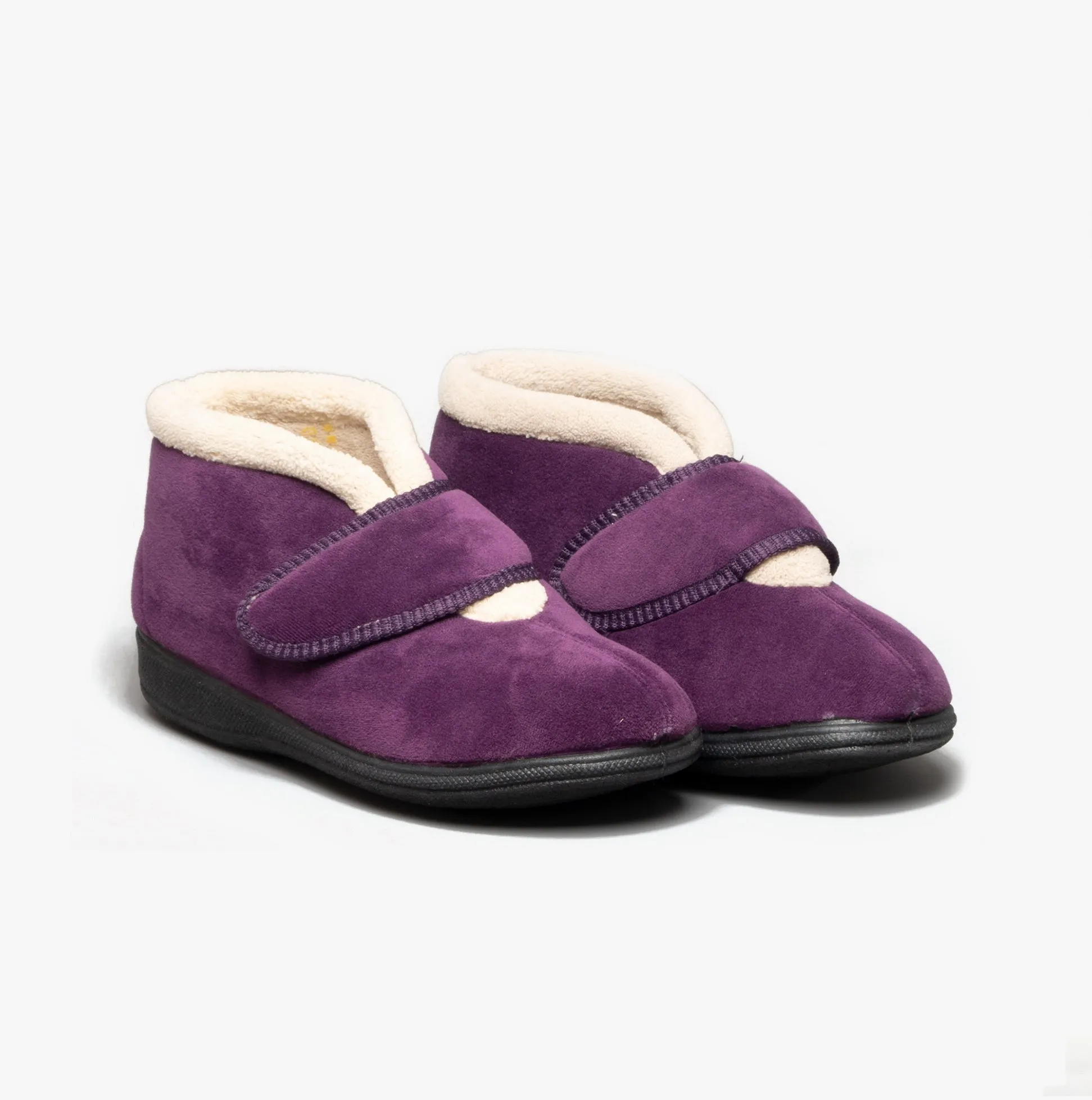 Fleet & Foster LEVITT Womens Boot Slippers Plum sold by House of Slippers product image thumbnail 3