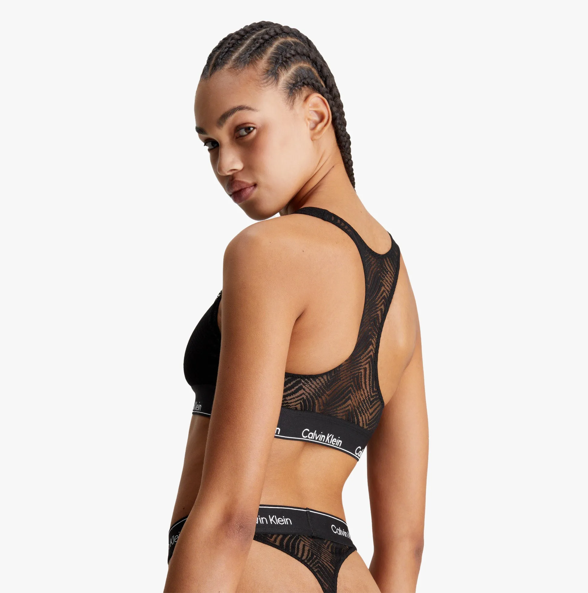 Calvin Klein LACE Unlined Bralette Womens Black sold by House of Slippers product image thumbnail 4