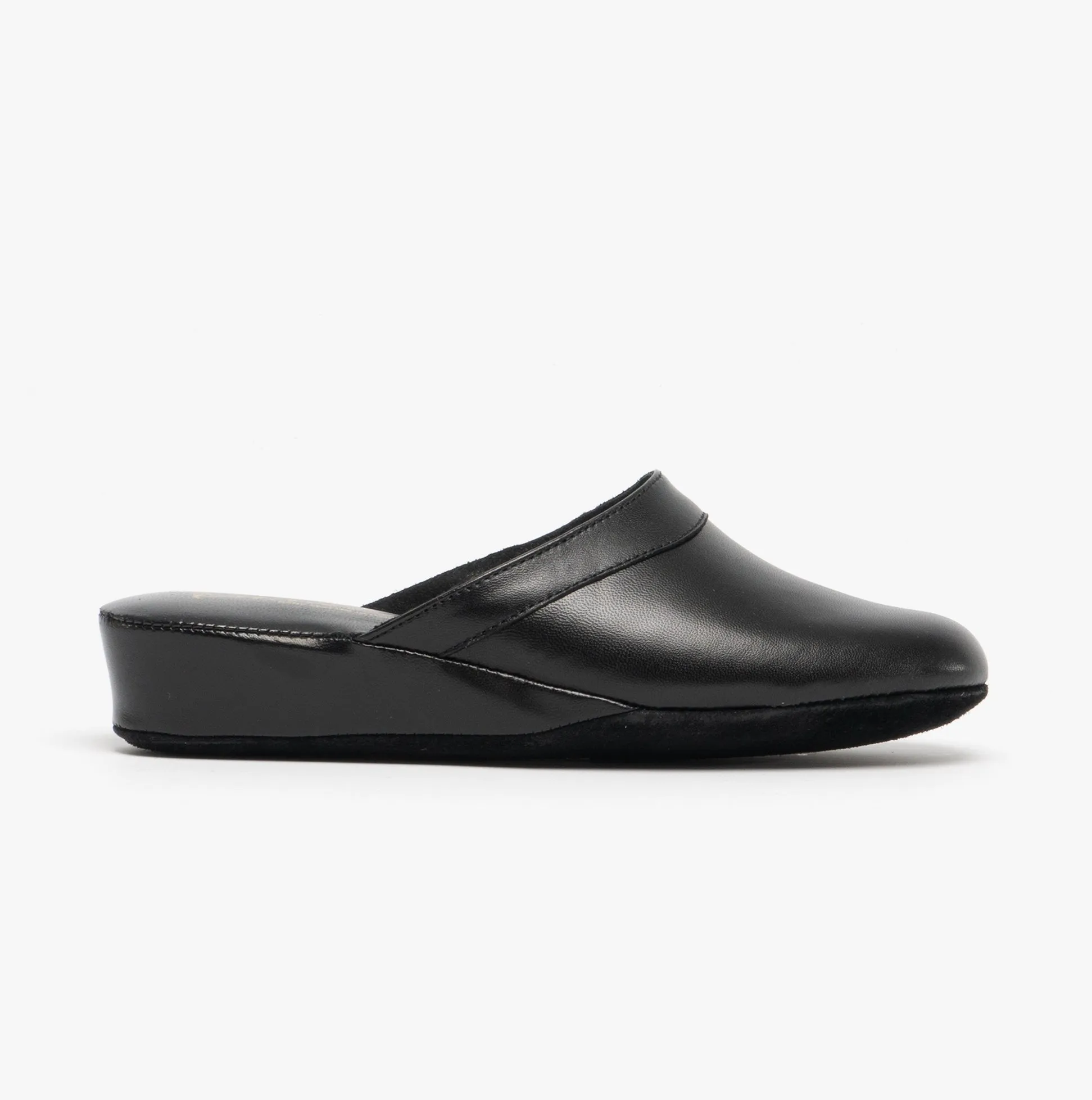 FLORENCE Ladies Mule Slippers Black sold by House of Slippers