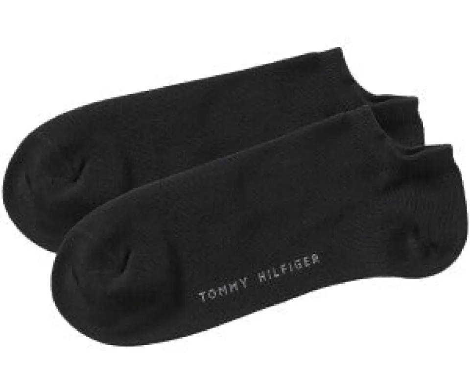 Tommy Hilfiger 2 Pack Trainer Womens Ankle Socks Black made by Tommy Hilfiger