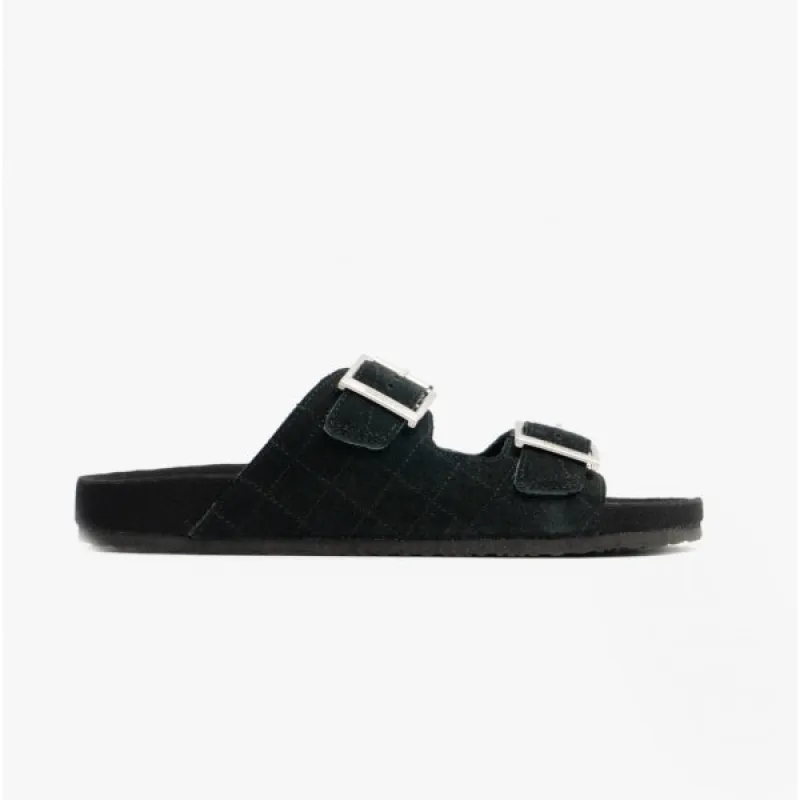 Barbour EDDIE Mens Suede Mule Slippers Black sold by House of Slippers
