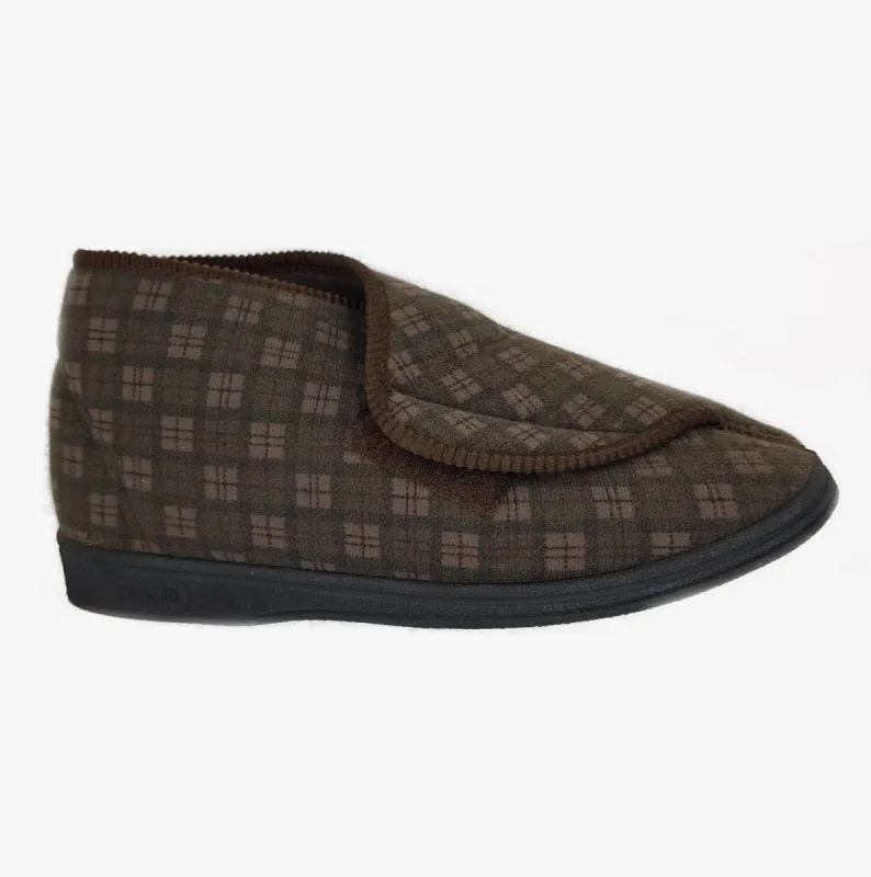 Comfylux JAMES Mens Boot Slippers Brown sold by House of Slippers