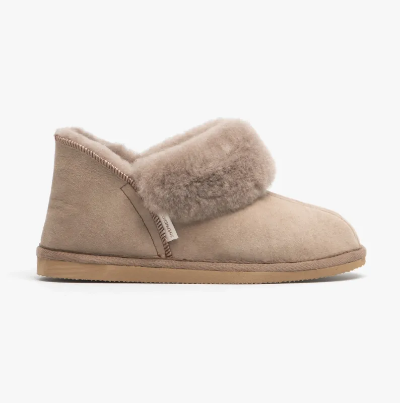 Shepherd KARIN Womens Sheepskin Slipper Boots Stone made by House of Slippers