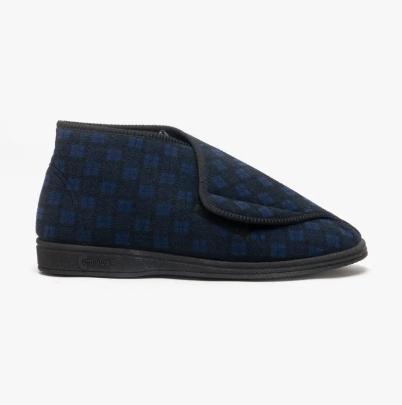 Comfylux JAMES Mens Boot Slippers Navy sold by House of Slippers