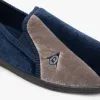 Dunlop WINSTON Mens Full Slippers Navy/Grey sold by House of Slippers