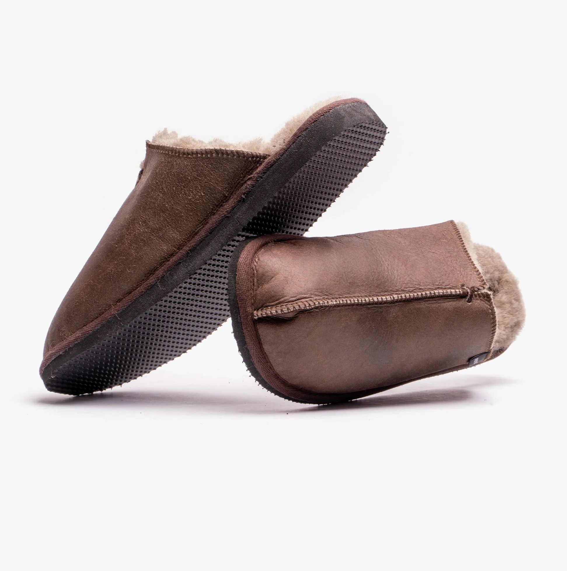 Shepherd HUGO Mens Sheepskin Mules Oiled Antique sold by House of Slippers product image thumbnail 4