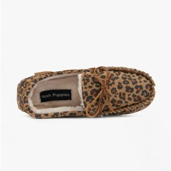 Hush Puppies ALLIE Womens Suede Moccasin Slippers Leopard sold by House of Slippers product image thumbnail 5